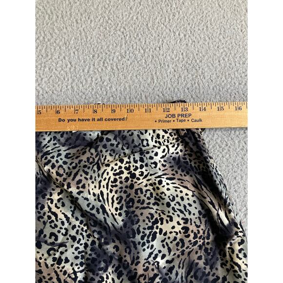 Vintage Ilyse Hart Midi Wrap Skirt 8 Medium Animal Print Flowy Boho Beach Y2K - Picture 14 of 16